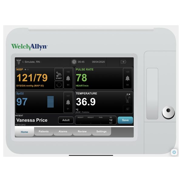 Welch Allyn Connex® VSM 6000 Patient Monitor Screen Simulation for REALITi 360